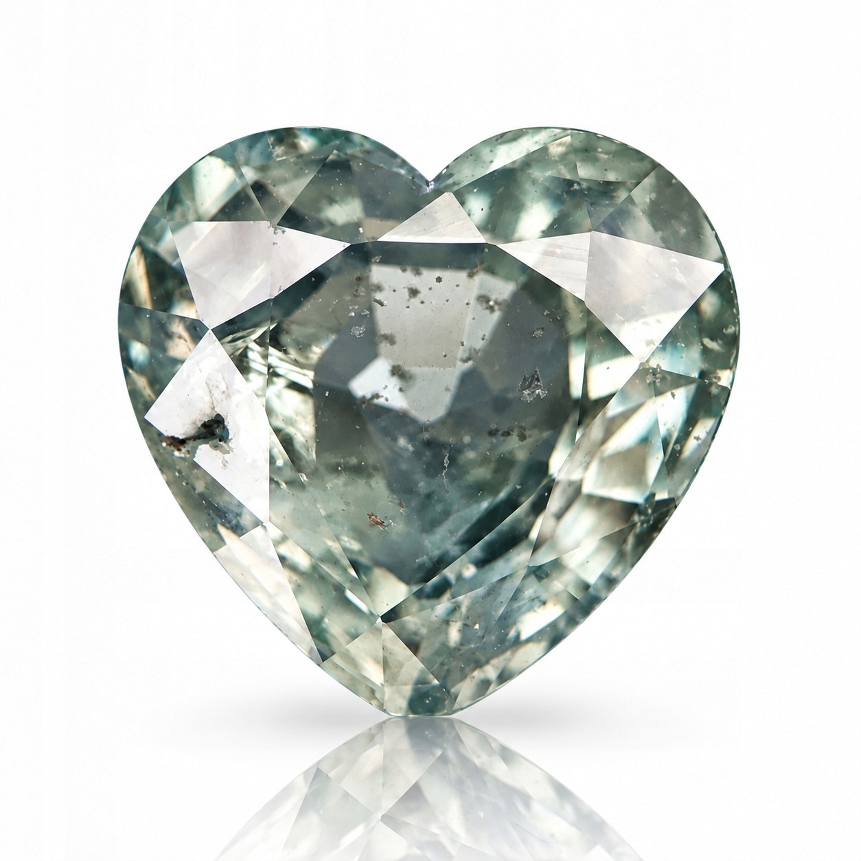 Přírodní safír 1.11 ct Zelené srdce Madagaskar I1 certifikát Wbd