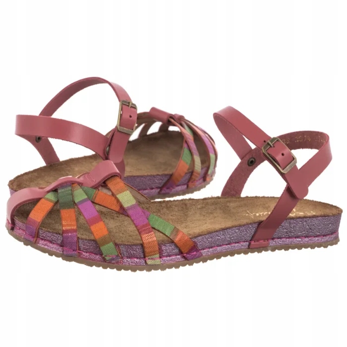 Dámské kožené sandály Maciejka Růžové/Multicolor 03074-39