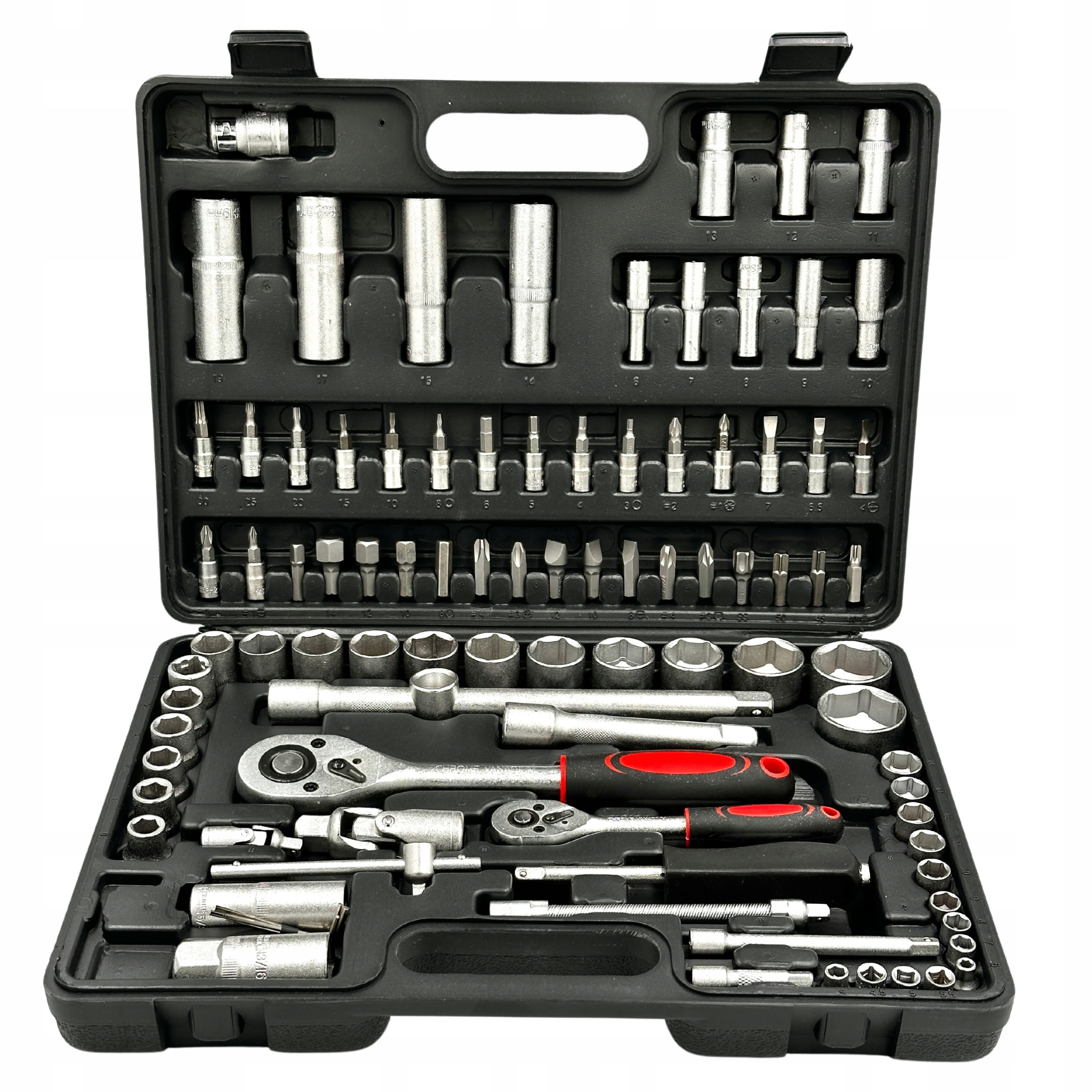 Sada nářadí Kufr na nářadí s nástavci na klíče 94 díly 1/4 1/2 palce