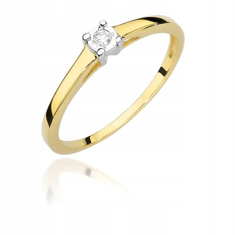 

Złoty Pierścionek Zaręczynowy pr585 Brylant Grawer