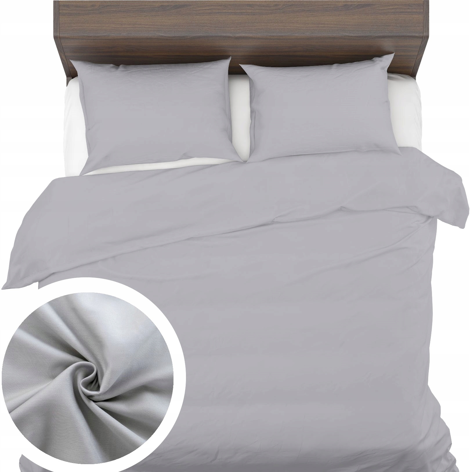 Saténové Povlečení 220x200+2x70x80 povlečení s leskem Satén Šedá