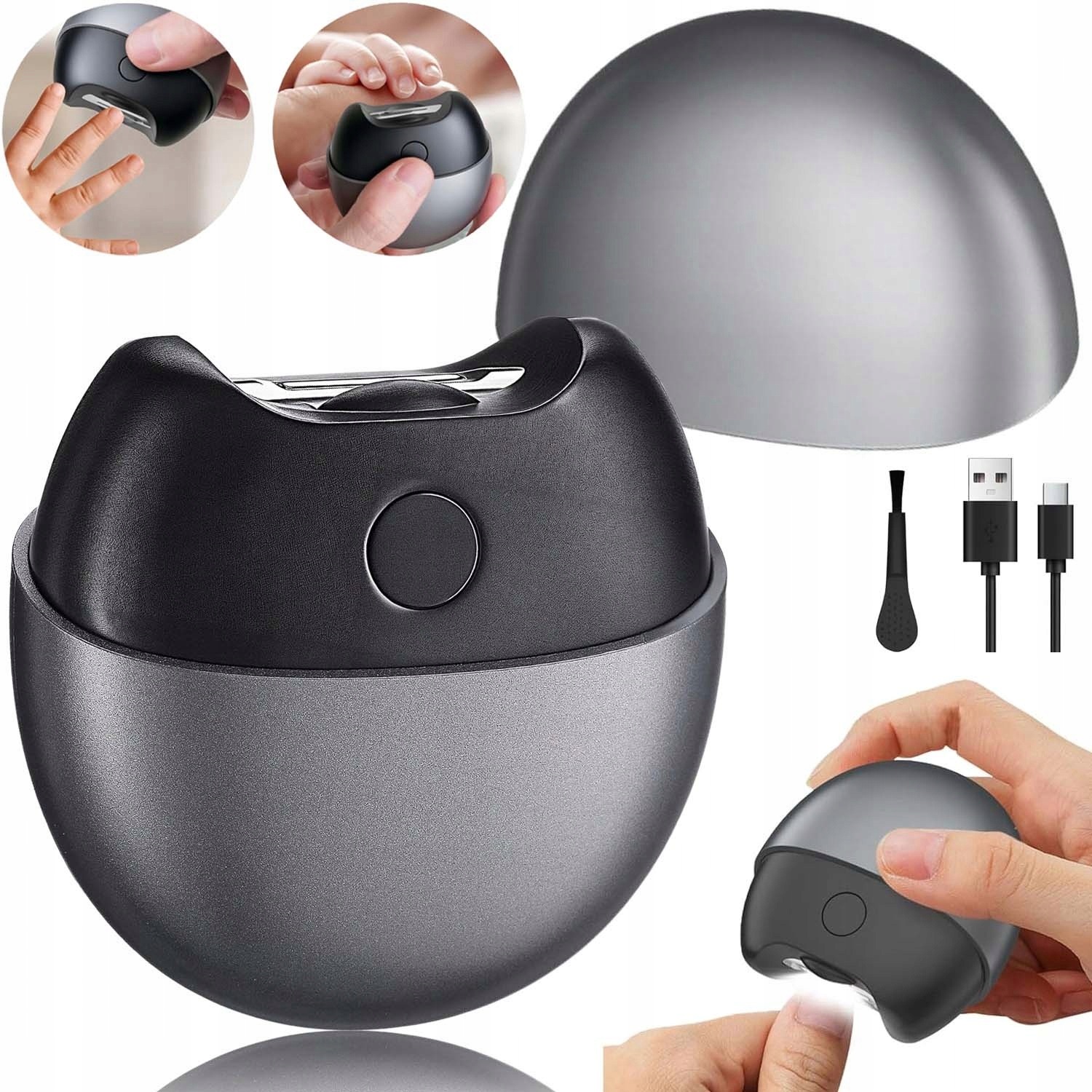 Elektrický Zastřihovač Nehtů 2 Rychlosti Led Usb Bezpečný Zastřihovač 2V1