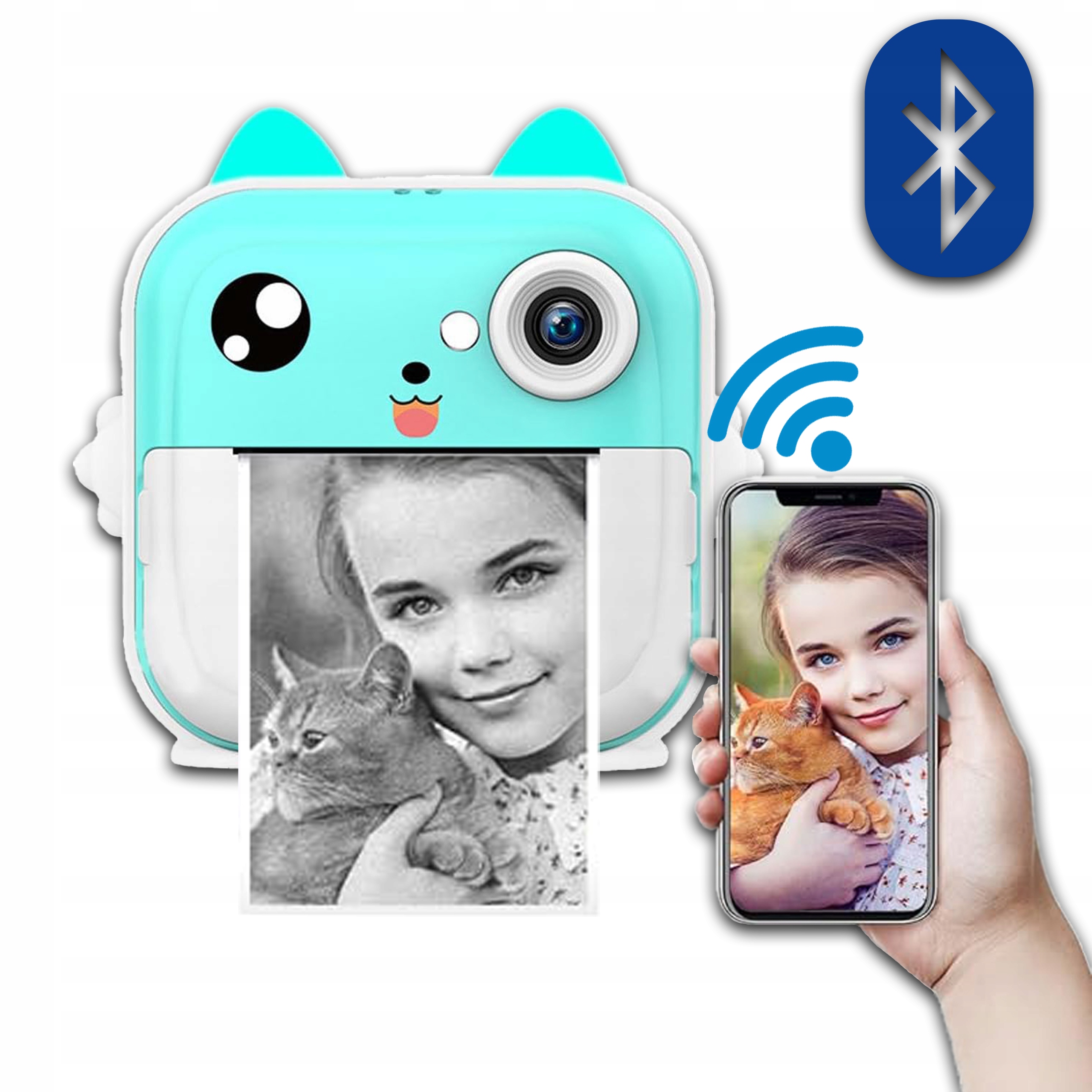 DRUKUŚ 2.0 MINI DRUKARKA TERMICZNA APARAT NATYCHMIASTOWY + 8 ROLEK Marka inna