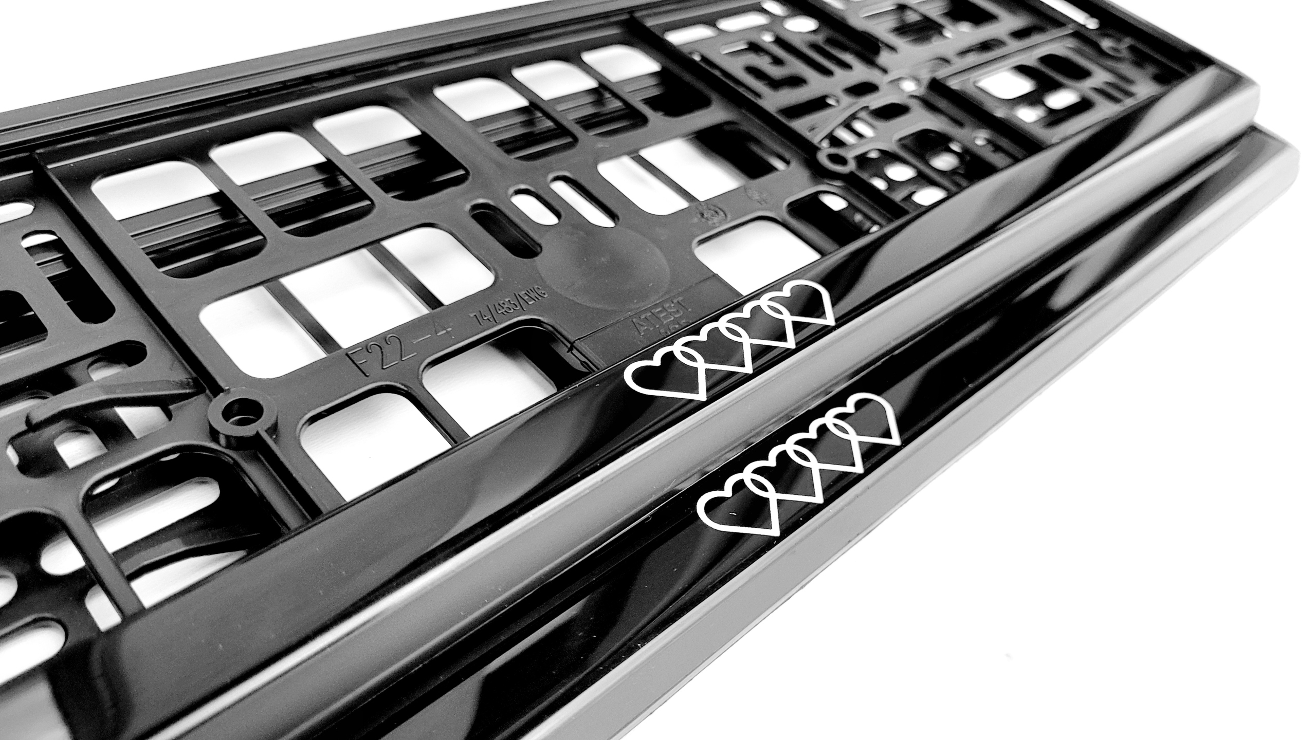 Ramki do tablic rejestracyjnych Audi Serca Żelowe 2 sztuki