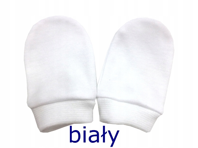Rękawiczki / Łapki niedrapki biały Rozmiar (new) 62 (57 - 62 cm)