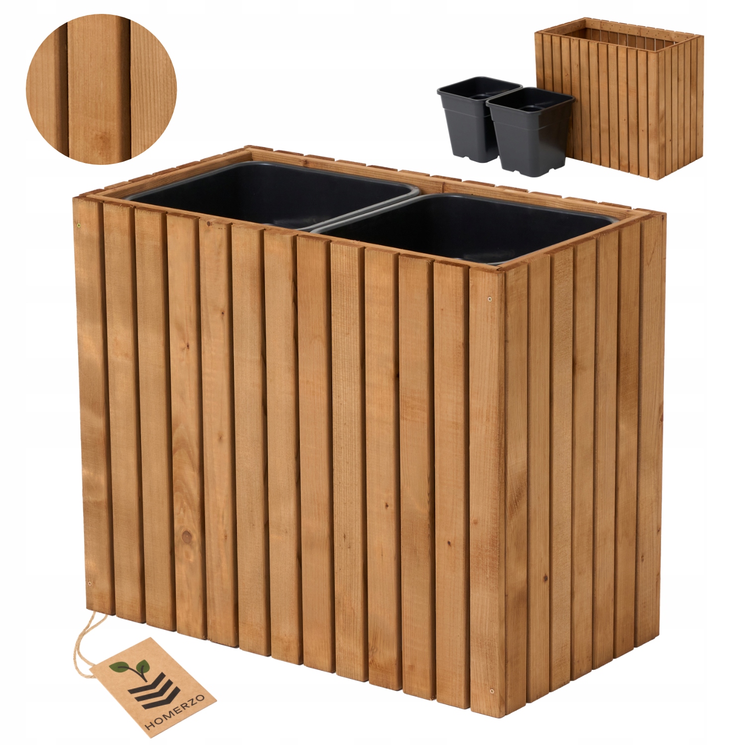 Duża donica ogrodowa wysoka 55cm, wkład plastikowy 2x18l taras balkon ogród