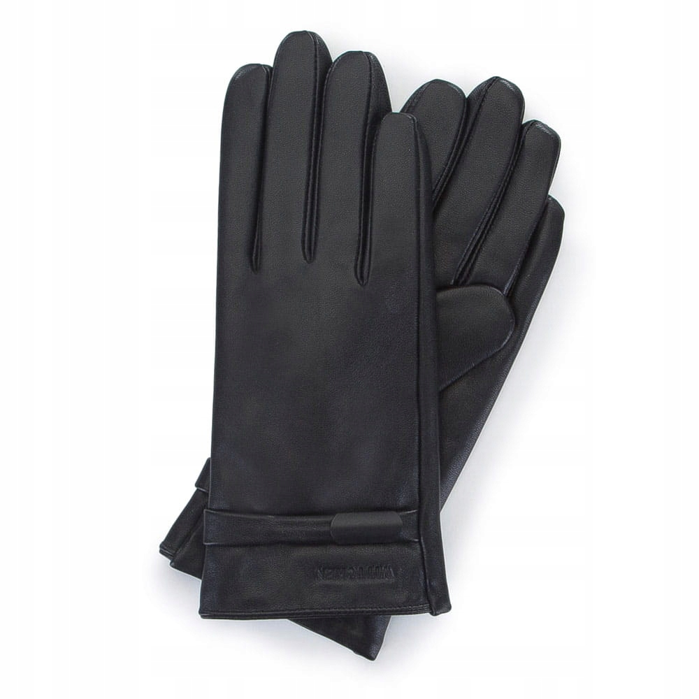 Černé dámské rukavice Wittchen 39-6-644-1 M, kožené, zateplené