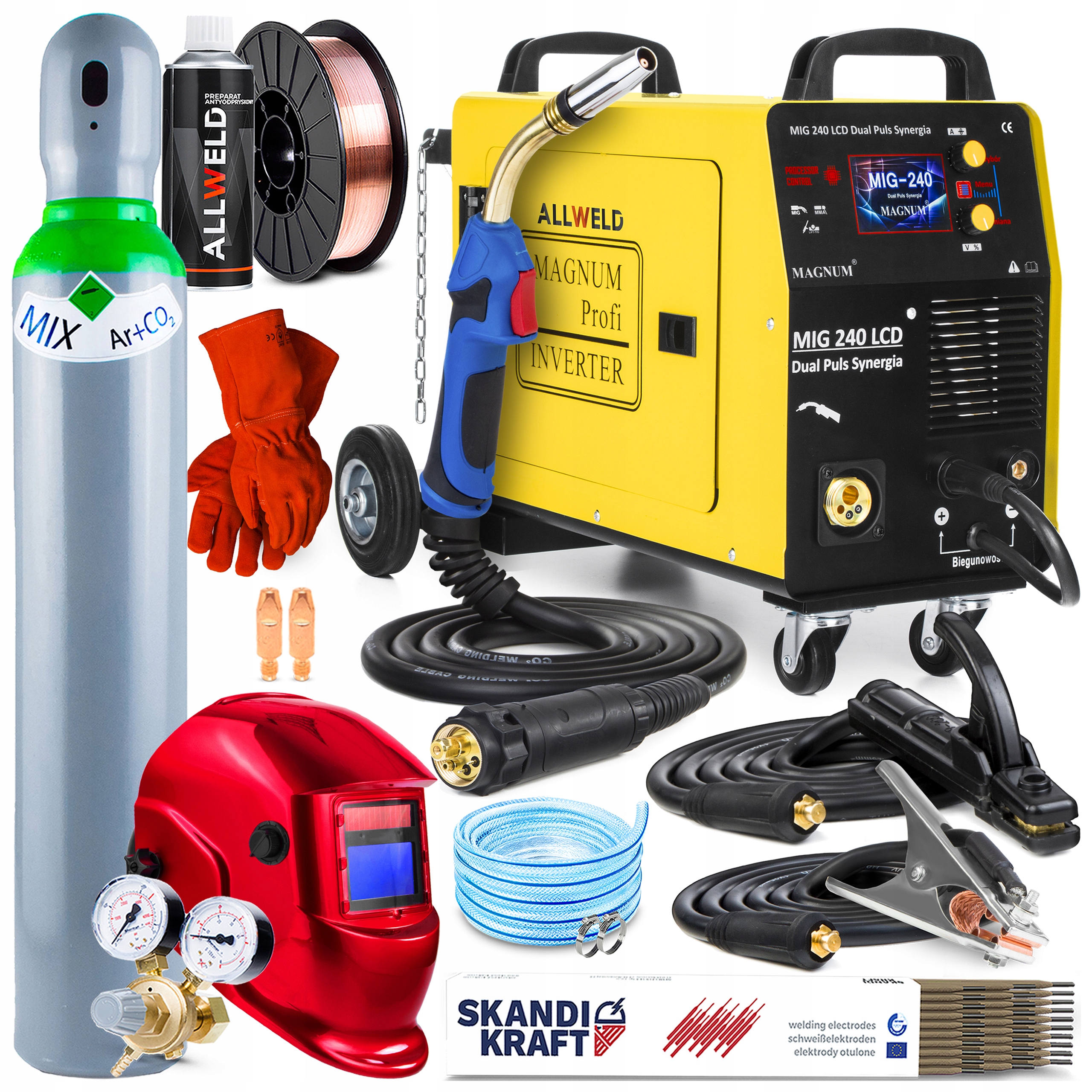 Poloautomatický Svařovací Stroj Magnum Mig 240 LCD Dual Puls Synergie 3V1