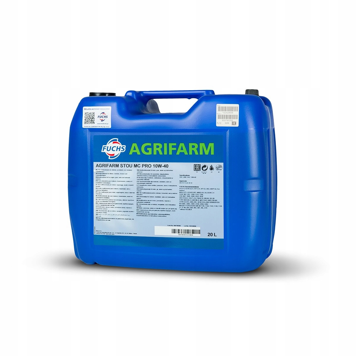 FUCHS AGRIFARM STOU MC PRO 10W40 20L. WIELOFUNKCYJ