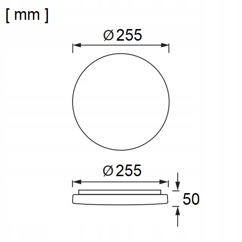 LAMPA DO ŁAZIENKI PLAFON NATYNKOWY LED 12W IP44 Szerokość produktu 25.5 cm