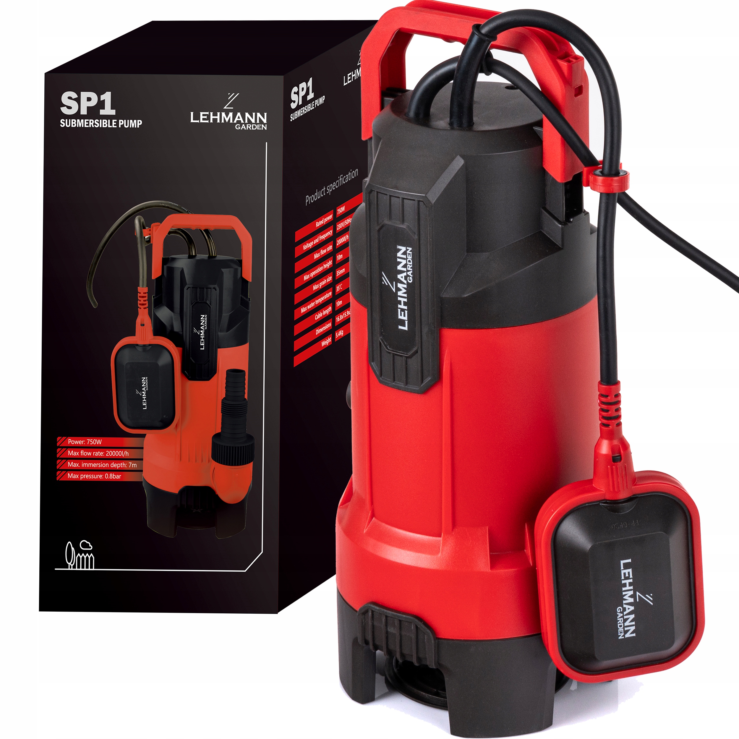 Pompa Do Wody Brudnej Czystej Szamba Ścieków Peta 20000l/h 750W Wydajna Eco