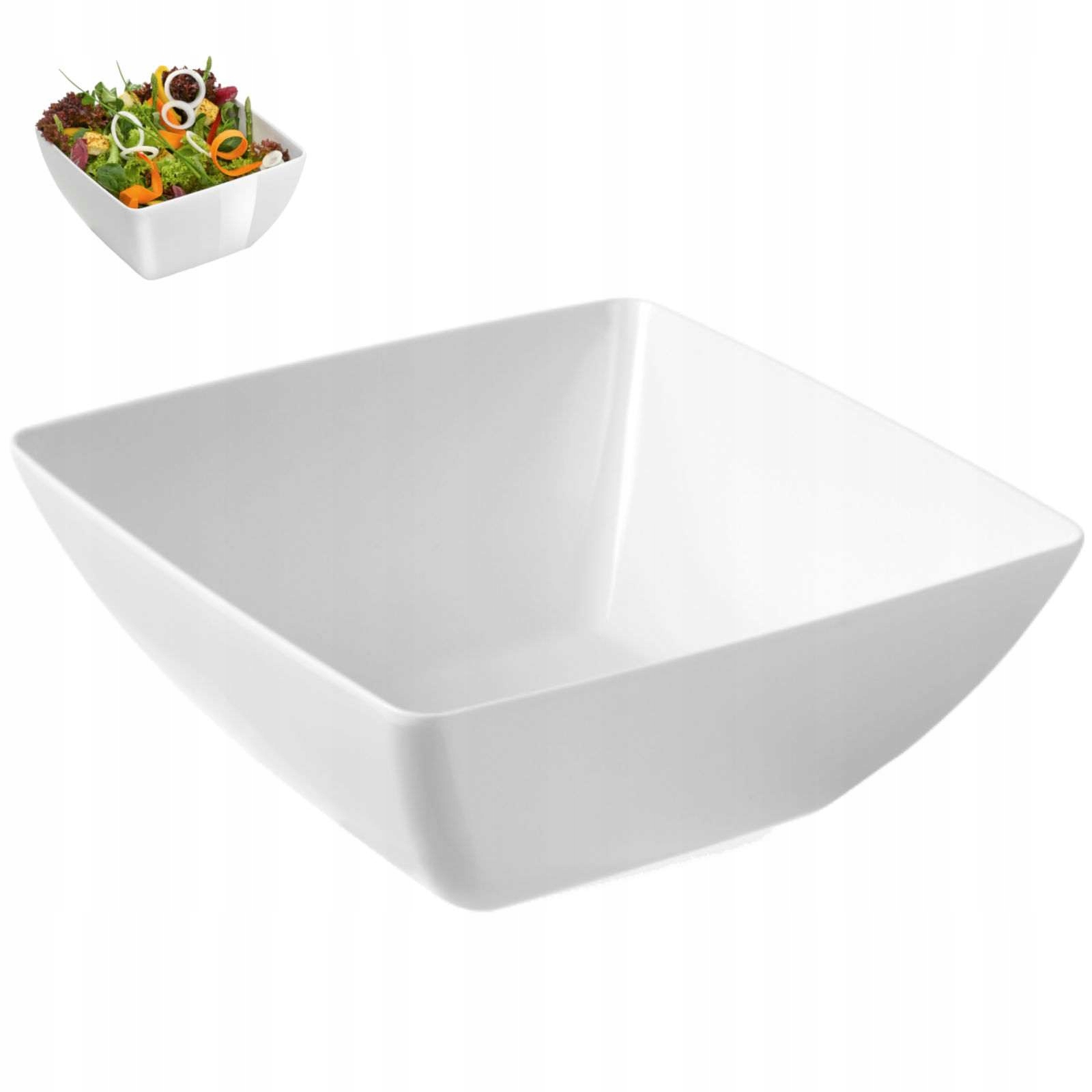Čtvercová Miska Z Melaminu Pro Trvanlivost, Bílá, Velká, Netlačící, Odolná