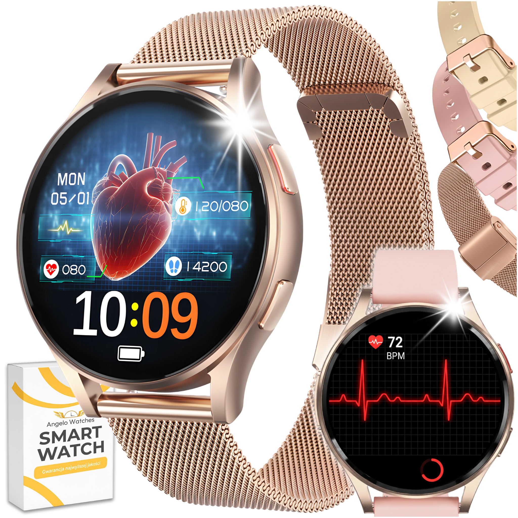 Smartwatch Kardiowatch Damski Zegarek Sms Ekg Hrv Rozmowy Menu Pl