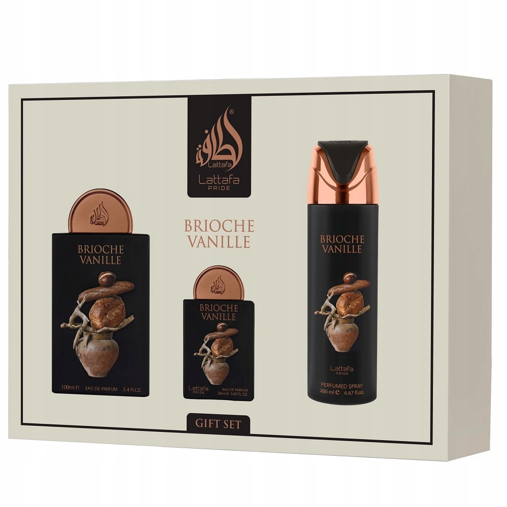 Lattafa Brioche Vanille Edp 100 ml Edp 20 ml Deodorant 200 Ml Sprej