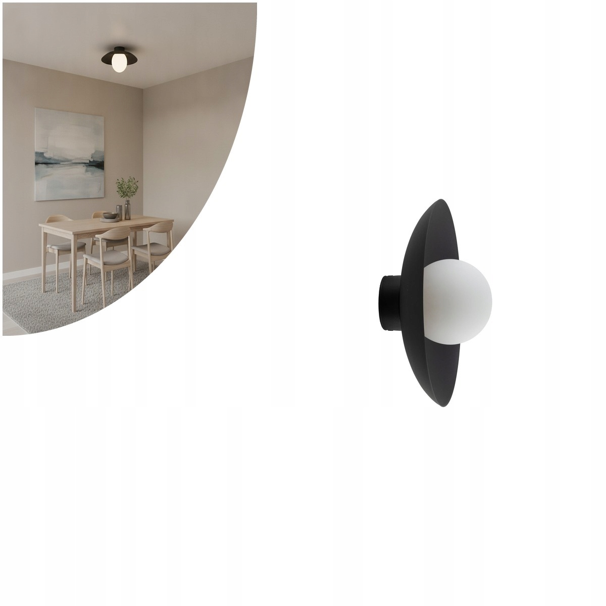 Stropná a stenová lampa Slate Black Glass čierna Tk Lighting
