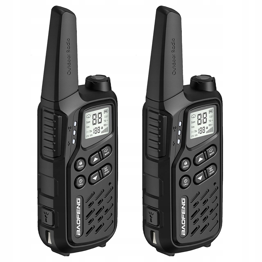 Krótkofalówka Baofeng BF-T25E czarna, 2 sztuki