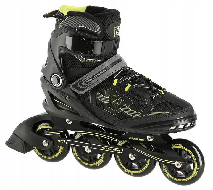 Pánské kolečkové brusle černé Nils ABEC-9 NA9157, kola 82A, velikost 42