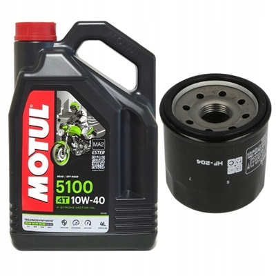 Olej silnikowy Motul 5100 10W40 4L filtr oleju HF204 orginał