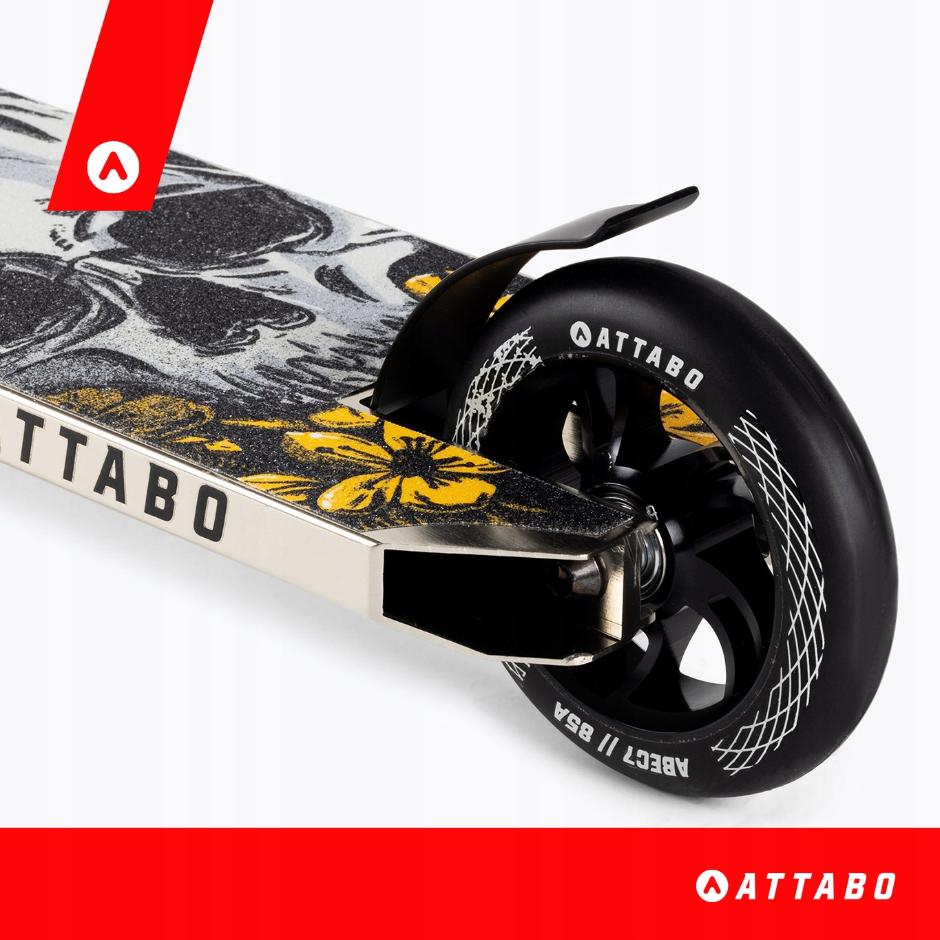 Hulajnoga freestyle dla dzieci dziecięca dwukołowa ATTABO EVO 2.0 srebrna Kolor srebrny