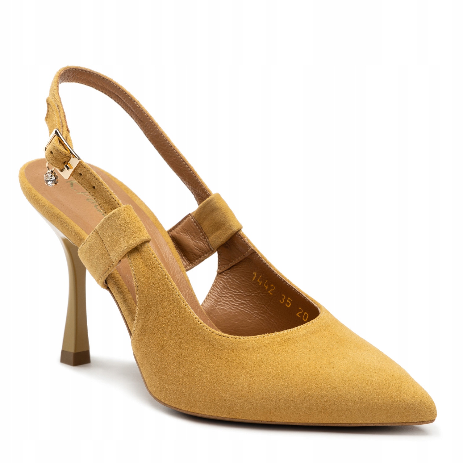 Sandały R.Polański 1442 Yellow Zamsz