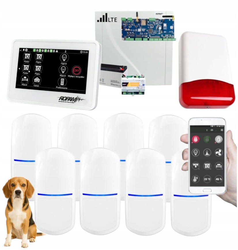 Ropam NeoLTE Zestaw Alarm Wifi App 8x Slim-pir-pet