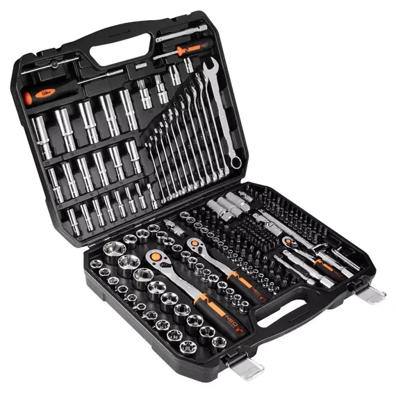 Neo Tools gola súprava 1/2"+3/8"+1/4" očkoploché kľúče, 219ks, 10-076