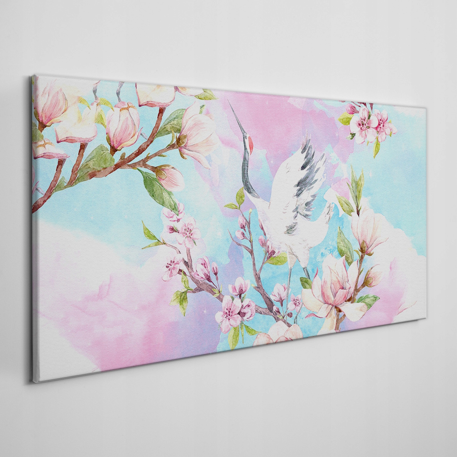 

Obraz płótno Gałęzie kwiaty zwierzę ptak 140x70 cm