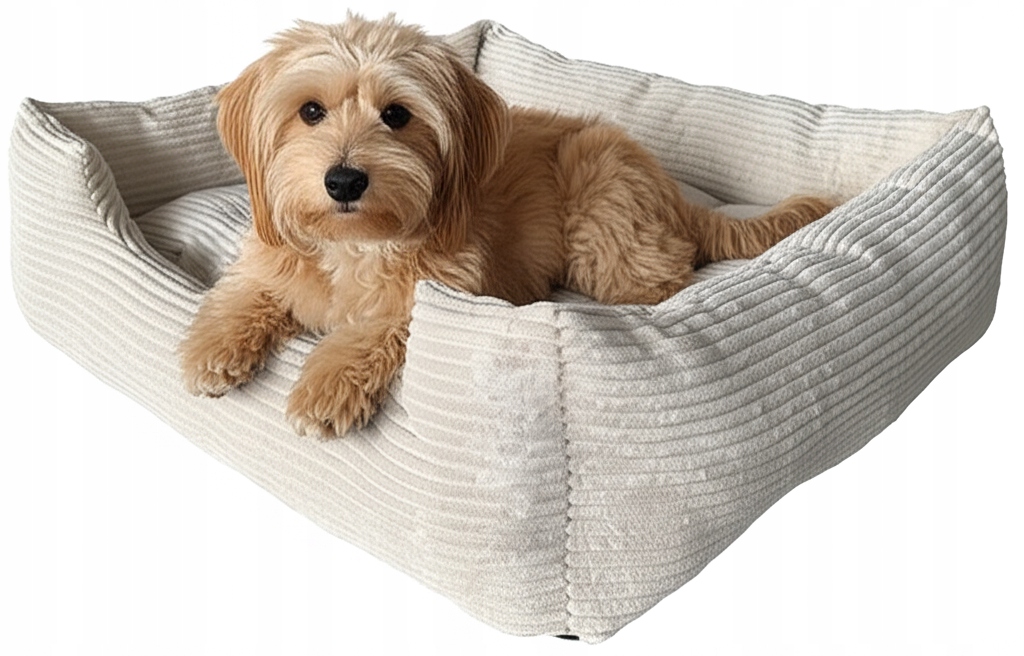 Legowisko Posłanie Poducha Miękkie Pluszowe 75x65cm Axs Ekri sztruks