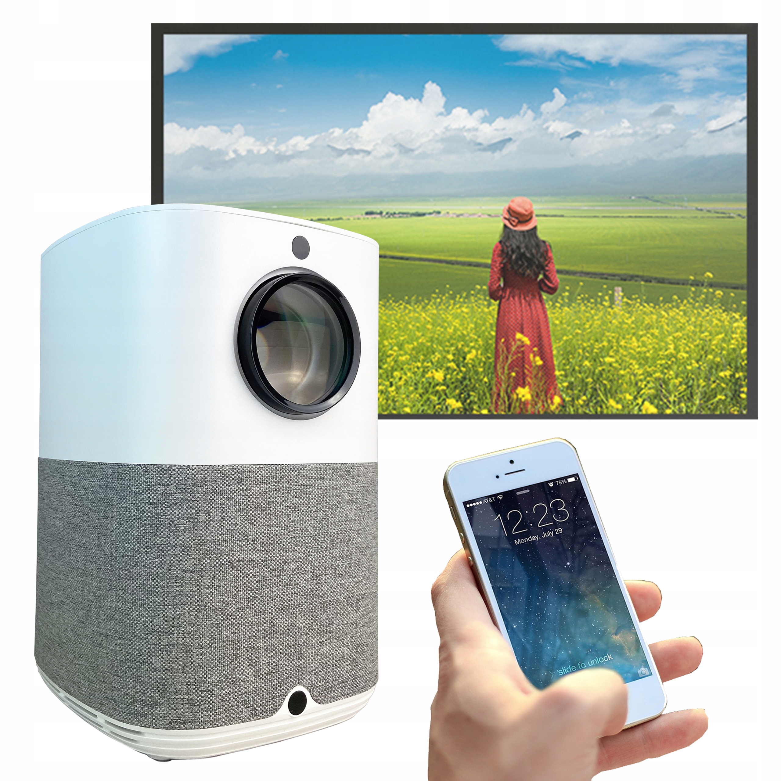 Přenosný Projektor Full Hd Bluetooth Android, dálkové ovládání pro ovládání mini projektor