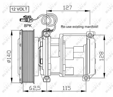 nrf 32661 Компрессор кондиционера, + пакет v17 столкновения для бардачок - регламент, руководство