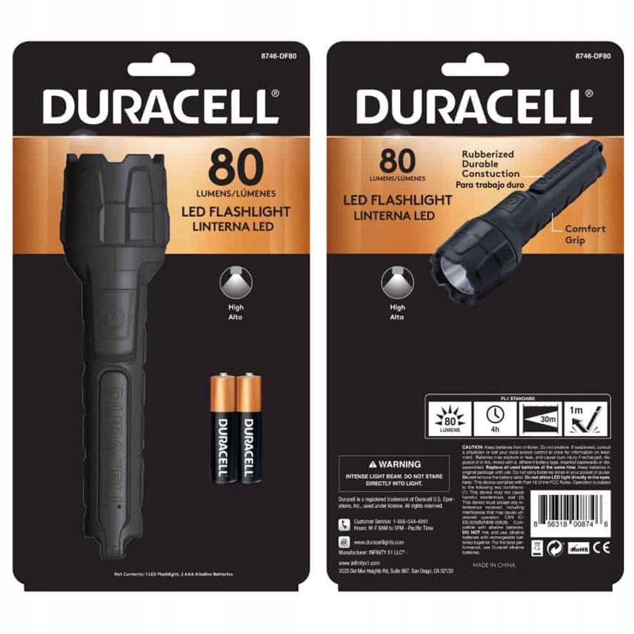 Latarka klasyczna Duracell 80 lm LED