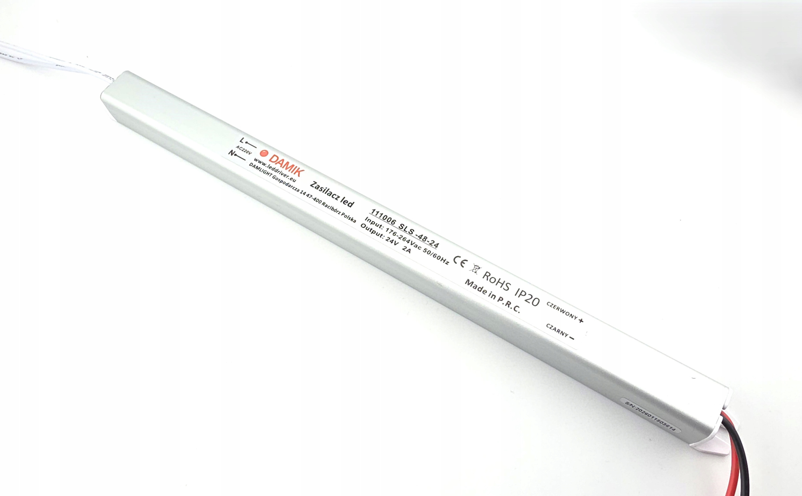 Zasilacz do taśm LED DAMIK SLS 48-24 Slim 24V 48W (2 A), 100-240V