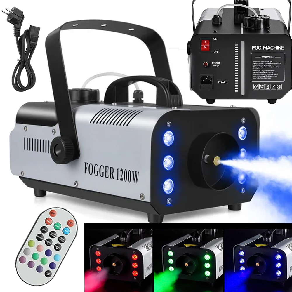 Výrobník Kouře, Kouřová Mašina S Rgb Led Světlem, Dálkové Ovládání 1200 W