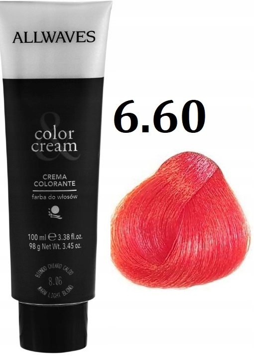 

Allwaves farba do włosów profesjonalna 6.60 100ml