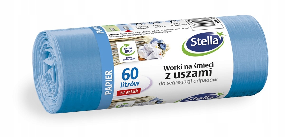 

Worki do segregacji śmieci w 60L 14szt z uszami