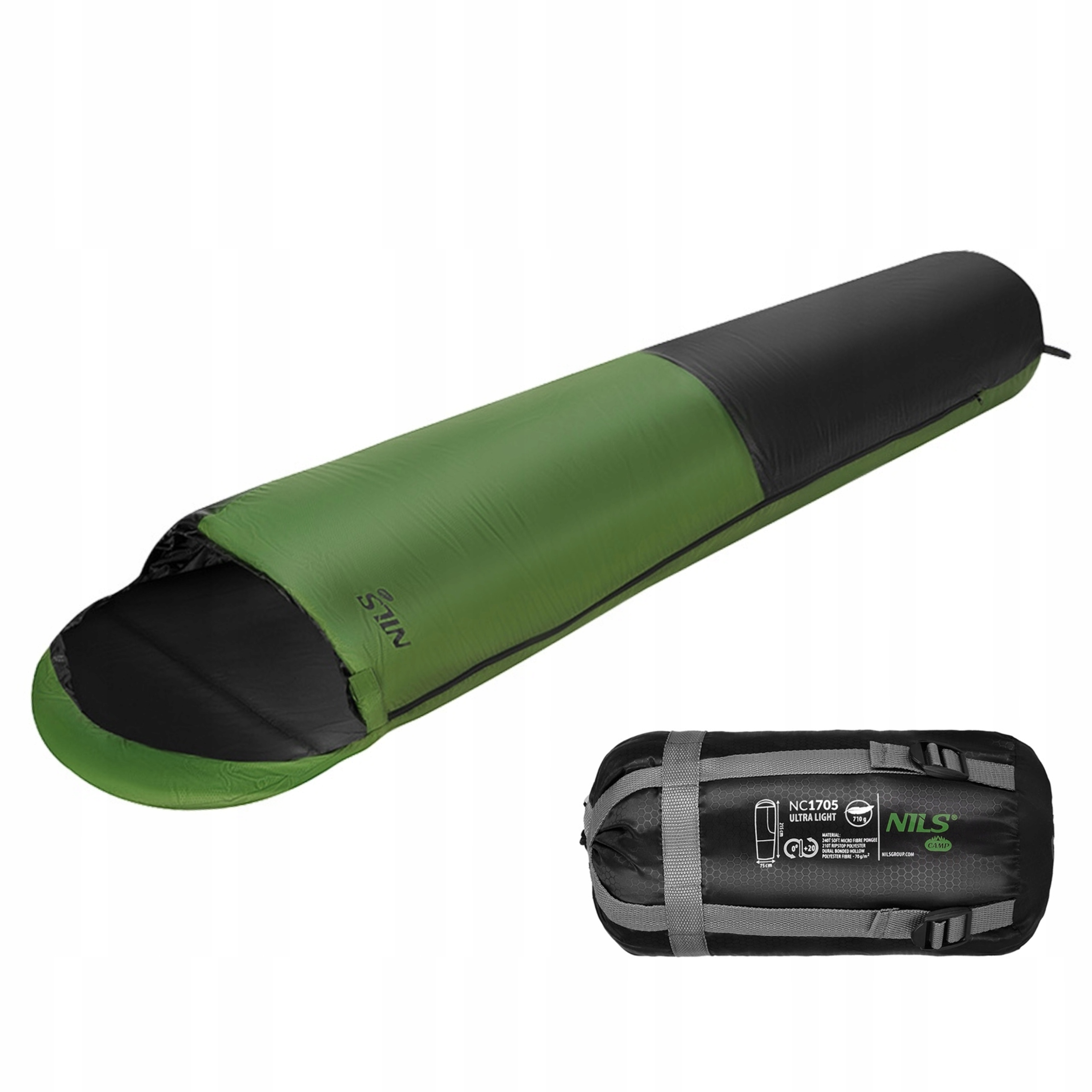 Spací pytel ultra light pod stan na kolo 710 g Nils Camp