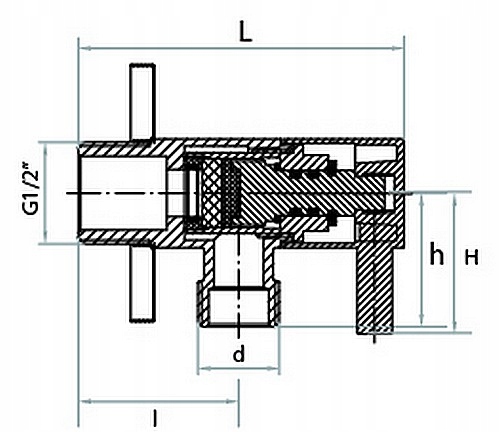 ZAWOREK GŁOWICA CERAMICZNA KĄTOWY GOSHE 1/2 x 3/8 Rodzaj inny