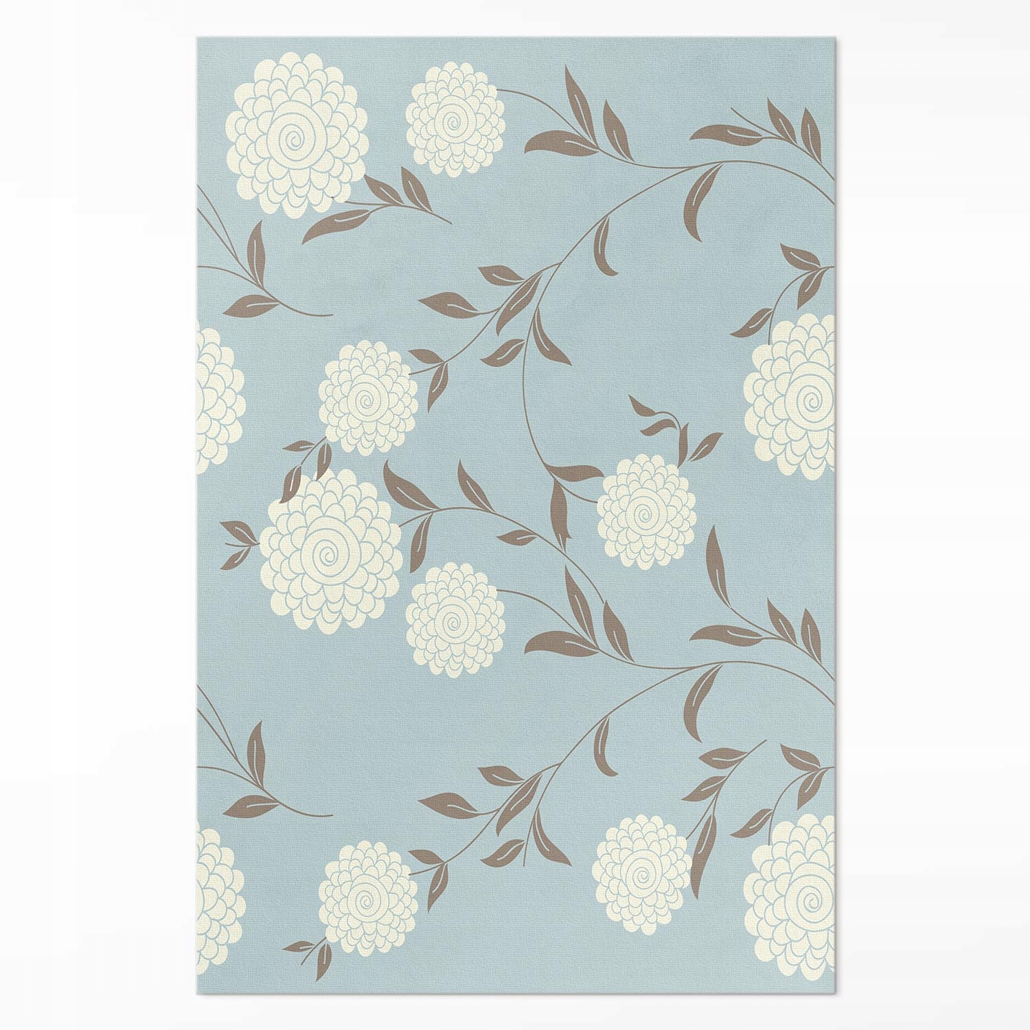 Koberec Vinyl Do Obývačky Veľké biele chryzantémy na pastelovom pozadí 100 x 150 cm