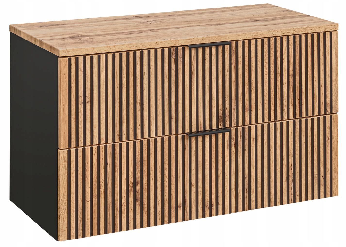 WISZĄCA Szafka do Łazienki CZARNA 80 cm Blat RYFLE