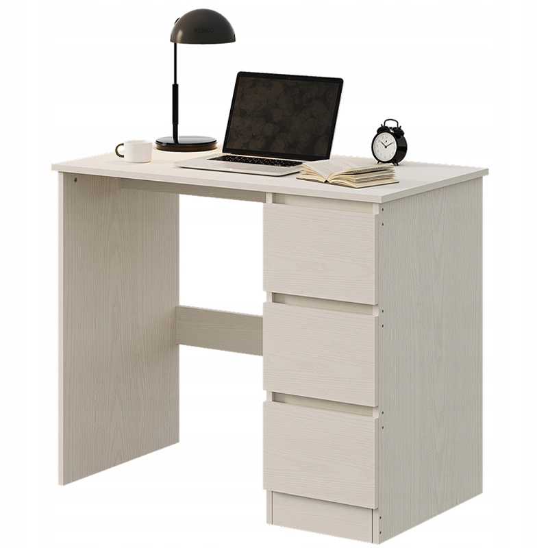 Počítačový Stôl Biela Mládežnícka Moderná Zásuvka Loft 90CM