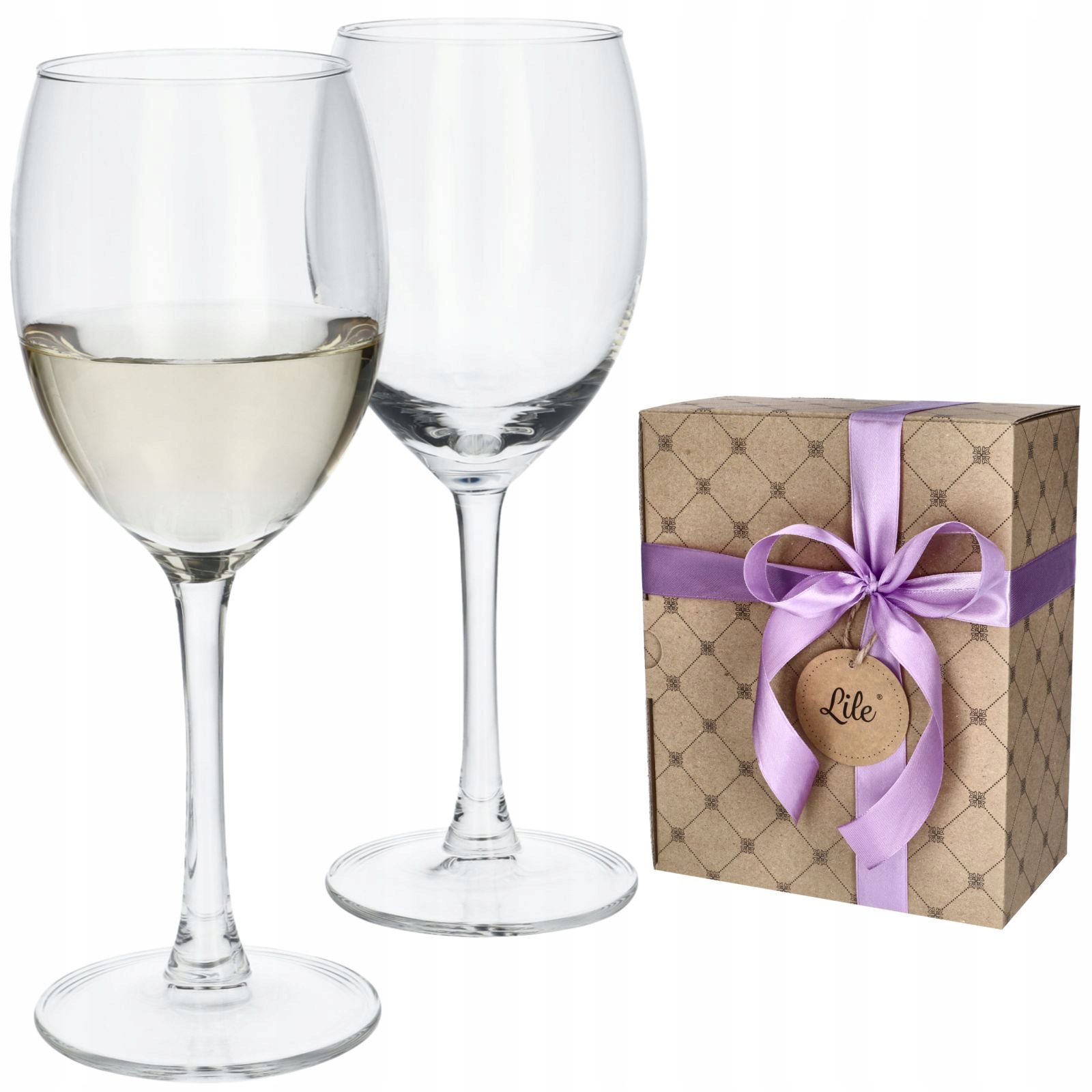 Kieliszki do wina białego zestaw 2 szt na prezent pod choinkę dla kobiet