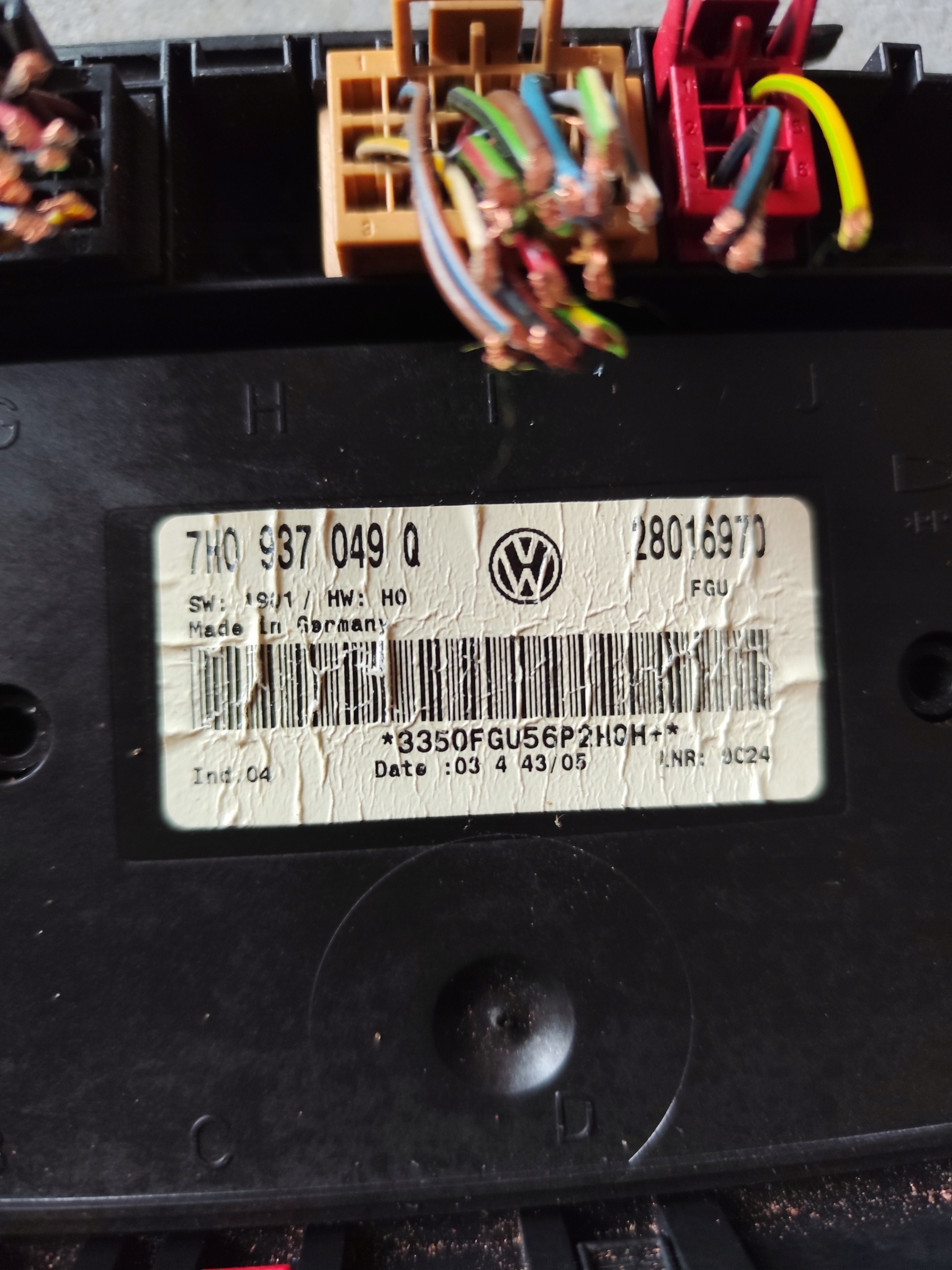 Unité commande confort BCM VW T5 7H0937049Q