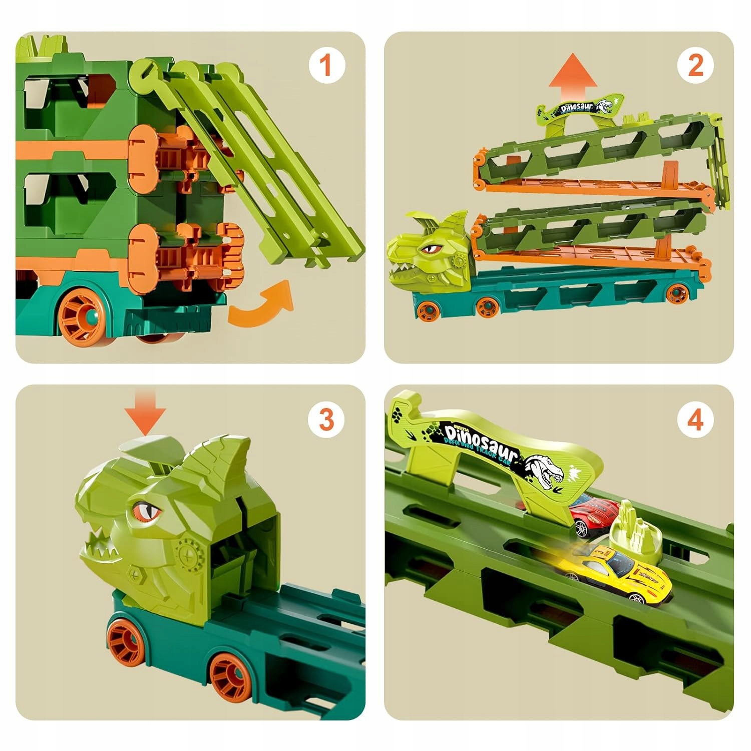 TOR SAMOCHODOWY CIĘŻARÓWKA DINOZAUR WYŚCIGOWY TRANSPORTER TRUCK WOOPIE Rodzaj pojazdu Ciężarówki