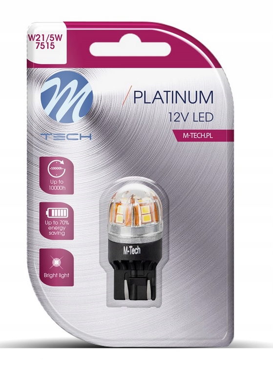 Żarówka T20 W21/5W Led 12-24V 15x2835SMD Canbus *biała* M-tech 1szt.