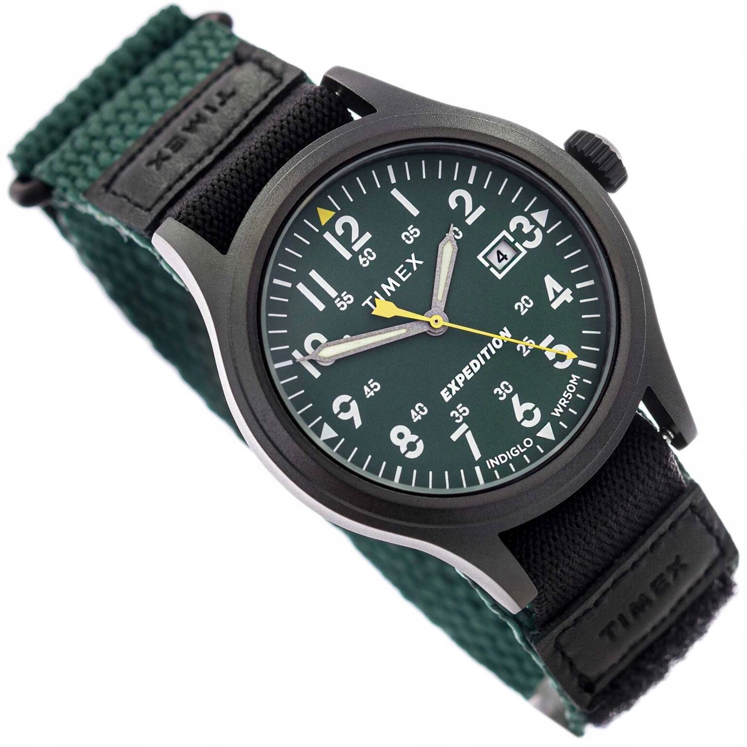 Pánské Hodinky Timex TW4B29700 Expedition Scout Zelené S Indiglo Páskem 50 M