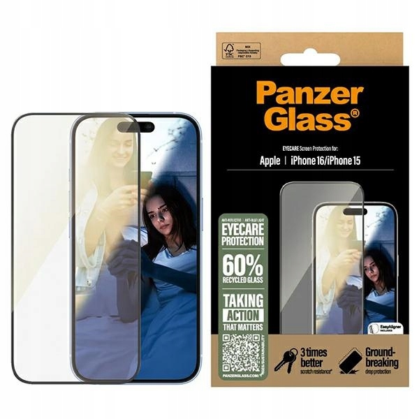 Ochranné sklo PanzerGlass EyeCare pre iPhone 16 15 6,1" Ultra Wide Fit