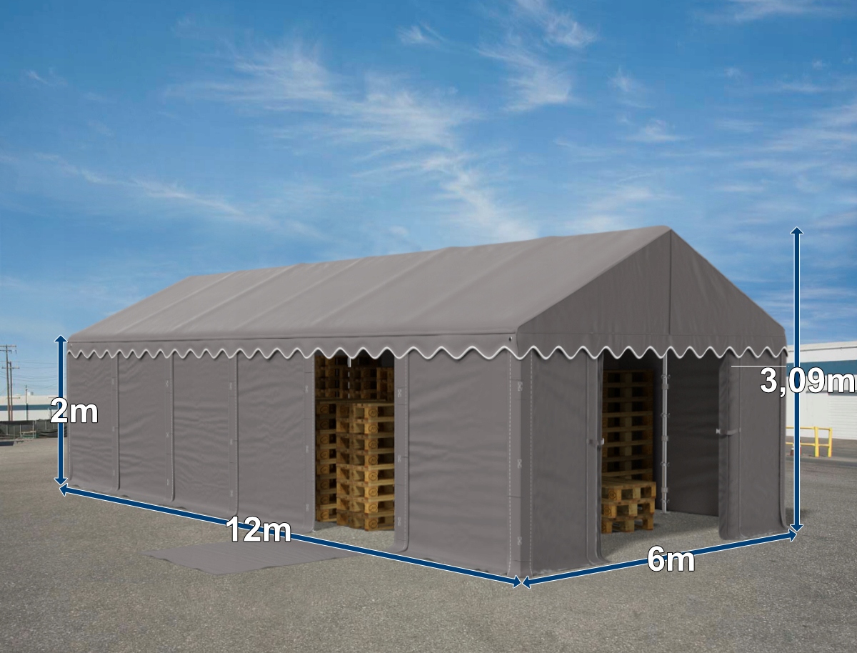 Namiot Magazynowy 6x12m Budowlany Garażowy HOME Szerokość 6 m