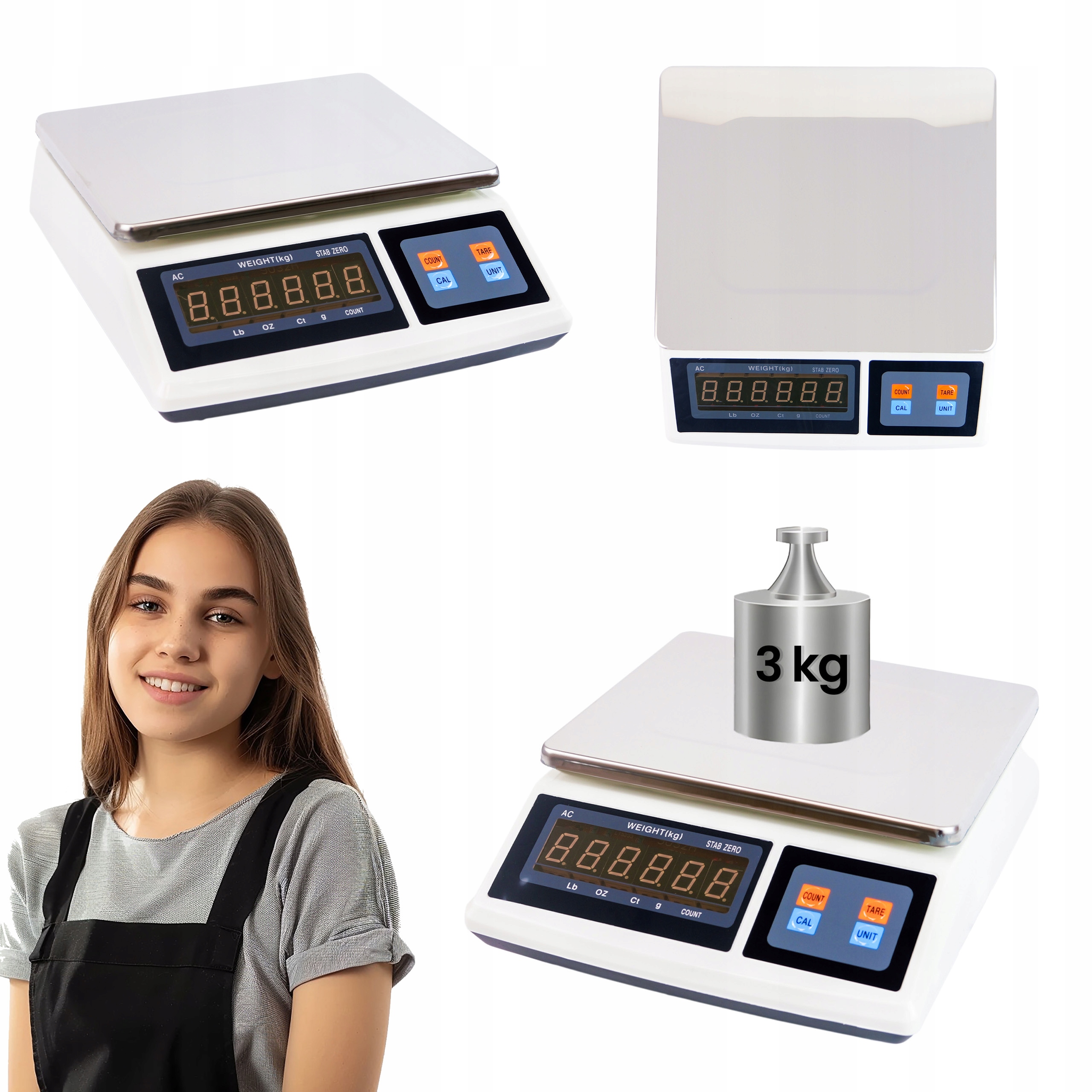 Elektronická Obchodní Váha Do 3 Kg Led Displej Akumulátor 4Ah