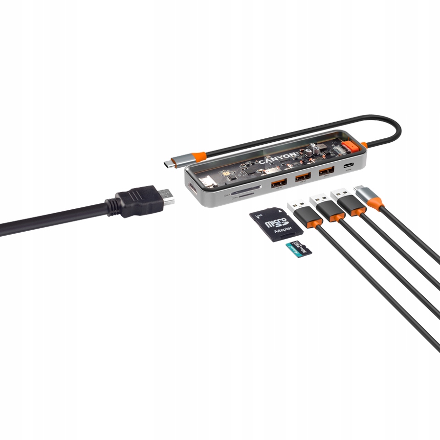 CANYON HUB DS-13 7 w 1 4k USB-C Transparentny — 11