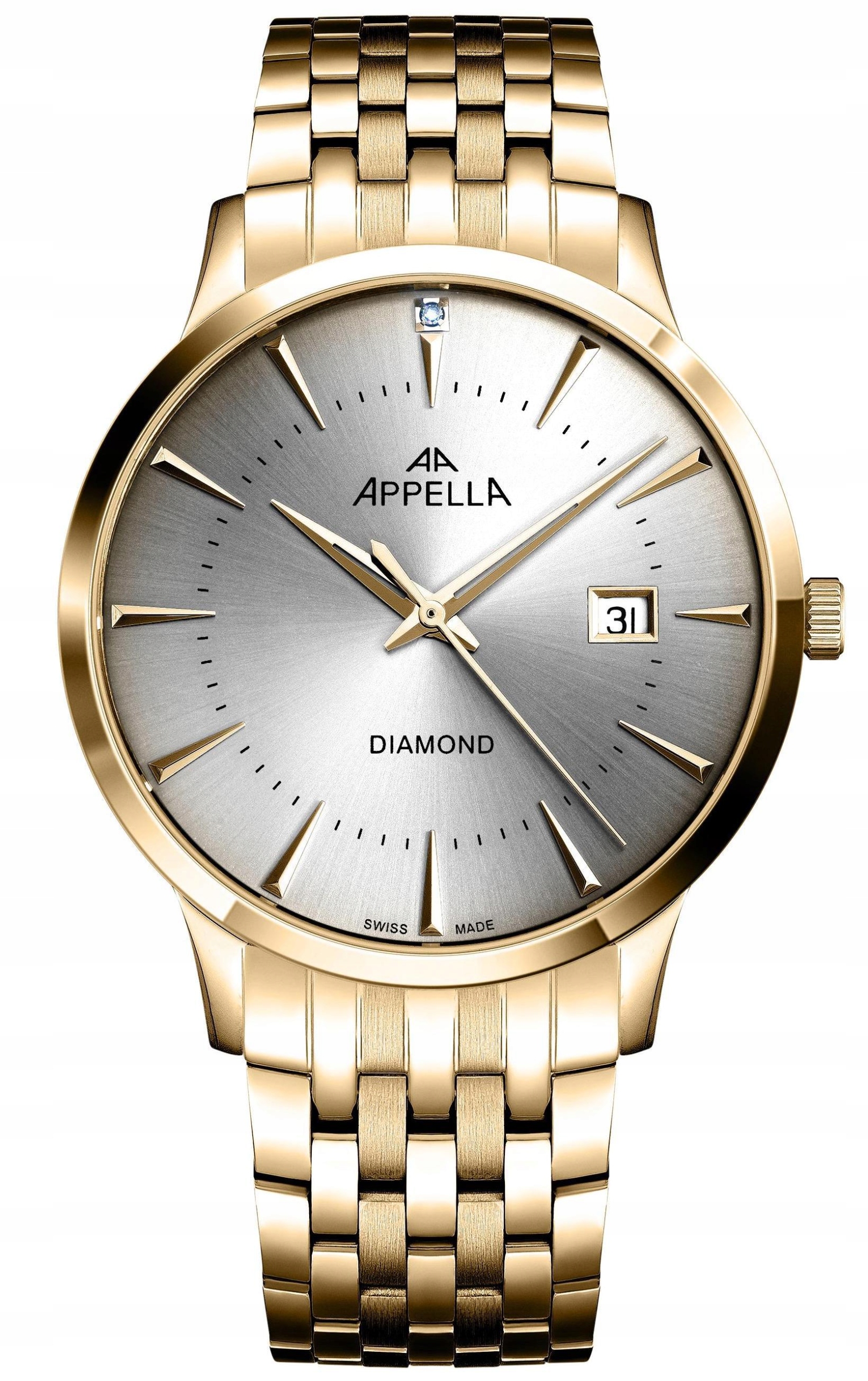 Nové Originální Pánské hodinky Appella L12003.1197DQ Diamond s datumovkou